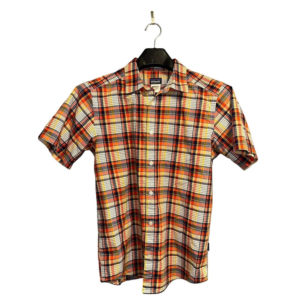 Patagonia Men's Size Medium Organic Cotton Short Sleeve Plaid Button Up Shirt